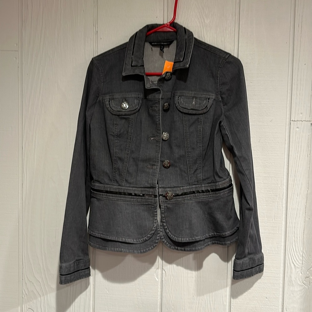 White House Black Market Women's Black Denim Jacket
